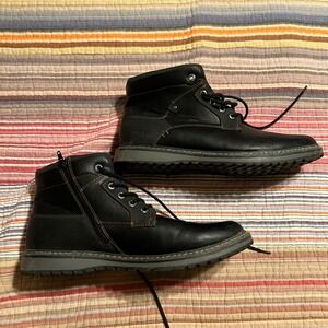 Freeman 1921 Grady Black Faux Leather Lace Up Zipper Ankle Boots Mens Size 10.5M